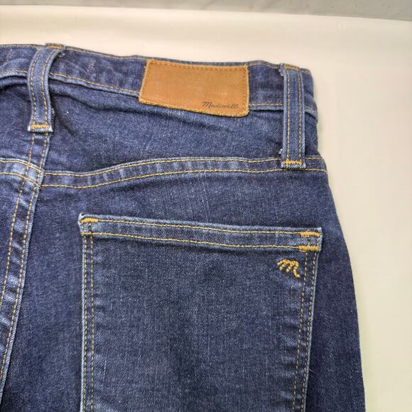 Madewell 10” High-Rise Skinny Jeans 26T Dark Wash Stretch Denim 28” Inseam - Picture 3 of 10